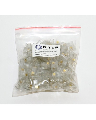 US010A (100шт). Телефонный разъем 4P4C (RJ-11). 5bites в Новом Уренгое