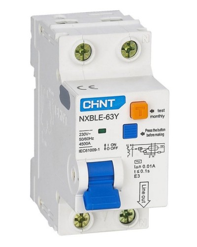 NXBLE-63Y (R) 1п+N C 6А 30мА электронный тип AC 4.5кА CHINT (105540). Автоматический выключатель дифференциального тока. CHINT в Новом Уренгое