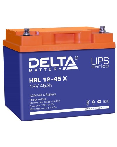 Delta HRL 12-45 X. Аккумулятор герметичный свинцово-кислотный. Delta в Новом Уренгое
