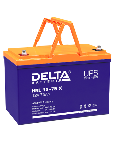 Delta HRL 12-75 X. Аккумулятор герметичный свинцово-кислотный. Delta в Новом Уренгое