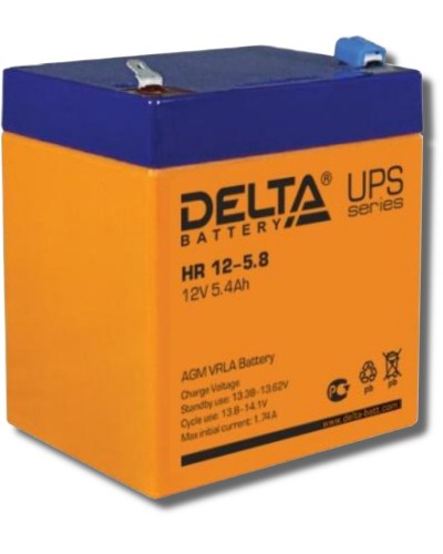Delta HR 12-5.8. Аккумулятор герметичный свинцово-кислотный. Delta в Новом Уренгое