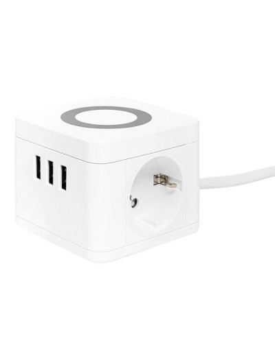 Удлинитель Куб 2 гнезда 3USB 2,4А+зарядное устройство 1,3 метра 1мм2. Удлинитель Куб. EKF в Новом Уренгое