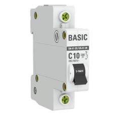 Автоматический выключатель 1P 10А (C) 4,5кА ВА 47-29 Basic (mcb4729-1-10C). Автоматический выключатель. EKF