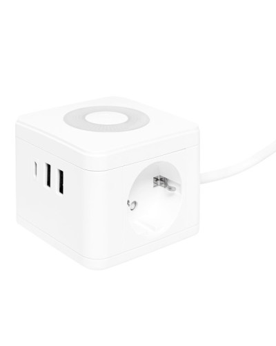 Удлинитель Куб 2 гнезда 2USB 2,4А+Type C + Ночник 1,3 метра 1мм2. Удлинитель Куб. EKF в Новом Уренгое