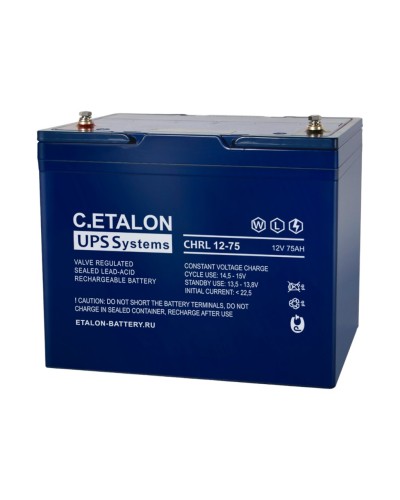 C.ETALON CHRL 12-75. Аккумулятор герметичный свинцово-кислотный. ETALON в Новом Уренгое