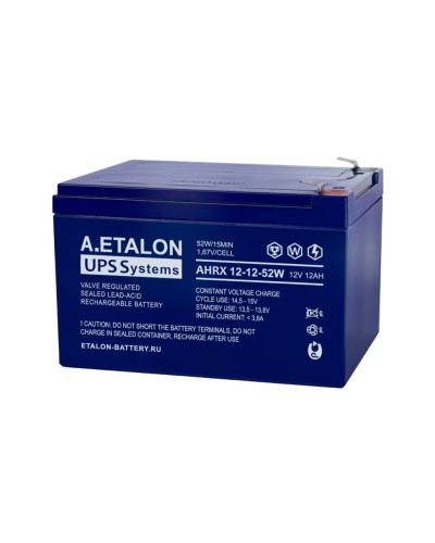 A.ETALON AHRX 12-12-52W. Аккумулятор герметичный свинцово-кислотный. ETALON в Новом Уренгое