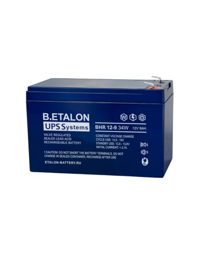 B.ETALON BHR 12-9 34W. Аккумулятор герметичный свинцово-кислотный. ETALON в Новом Уренгое