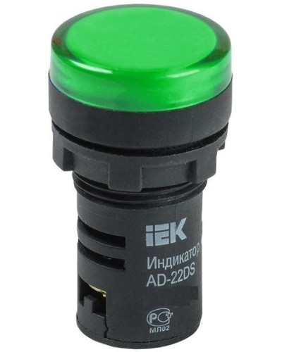 Лампа AD22DS (LED) матрица D22мм зеленый 230В (BLS10-ADDS-230-K06). Светосигнальный индикатор. IEK в Новом Уренгое