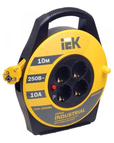 УК10 4 места, 10м (WKP15-16-04-10). Удлинитель на катушке Industrial. IEK в Новом Уренгое