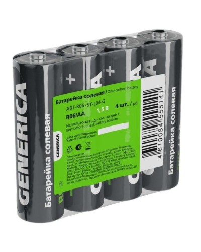 Батарейка солевая R06/AA GENERICA (4 шт) (ABT-R06-ST-L04-G). Батарейка солевая. IEK в Новом Уренгое