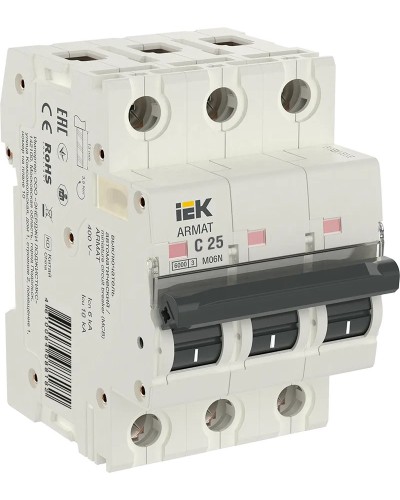 M06N 3P C 25А 6кА ARMAT (AR-M06N-3-C025). Автоматический выключатель. IEK в Новом Уренгое