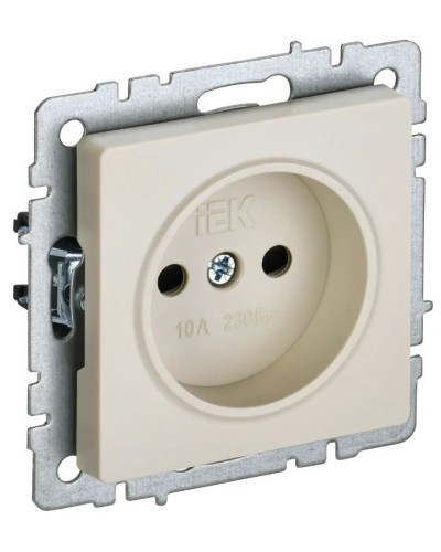 Розетка без з/к РСш10-2-БрКр бежевый BRITE (BR-R13-10-K10). Розетка без заземления с защитными шторками. IEK в Новом Уренгое