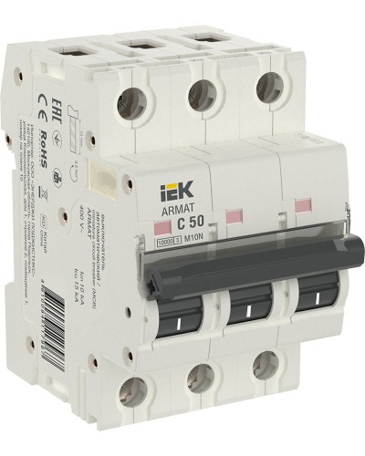 M10N 3P C 50А 10кА ARMAT (AR-M10N-3-C050). Автоматический выключатель. IEK в Новом Уренгое