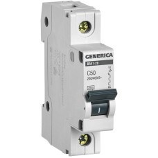 GENERICA ВА47-29 1P C 50А 4,5кА (MVA25-1-050-C). Автоматический выключатель. IEK