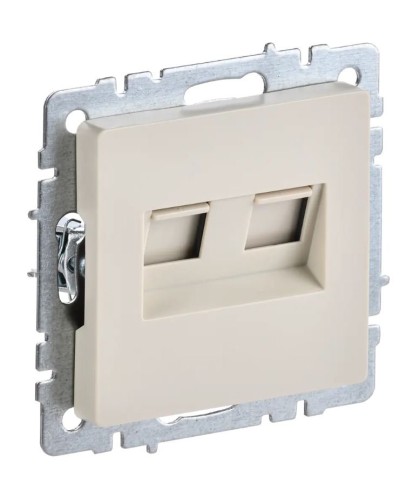 Розетка RJ11+RJ45 РК/Т12-БрКр бежевый BRITE (BR-KT20-O-1-K10). Розетка двойная. IEK в Новом Уренгое