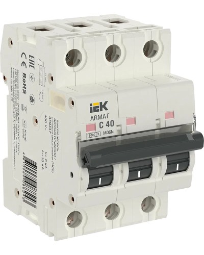 M06N 3P C 40А 6кА ARMAT (AR-M06N-3-C040). Автоматический выключатель. IEK в Новом Уренгое