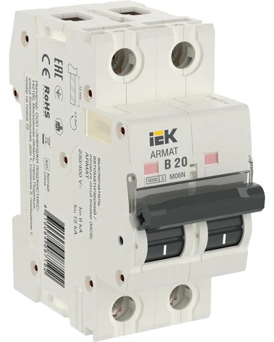 M06N 2P B 20А 6кА ARMAT (AR-M06N-2-B020). Автоматический выключатель. IEK в Новом Уренгое