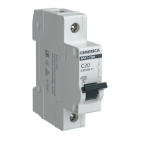GENERICA ВА47-29М 1P C 20А 4,5кА (MVA21-1-020-C-G). Автоматический выключатель. IEK