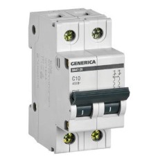 GENERICA ВА47-29 2P C 10А 4,5кА (MVA25-2-010-C). Автоматический выключатель. IEK