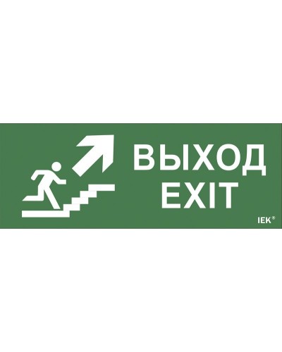 Самоклеящаяся этикетка Выход/лестница вверх/фигура (LPC10-1-24-09-VLVVF). Самоклеящаяся этикетка 240х90 мм. IEK в Новом Уренгое