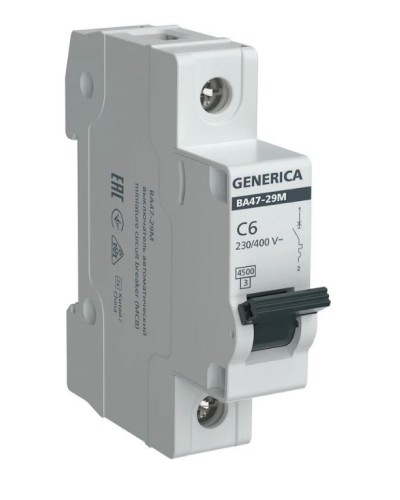 GENERICA ВА47-29М 1P C 6А 4,5кА (MVA21-1-006-C-G). Автоматический выключатель. IEK в Новом Уренгое