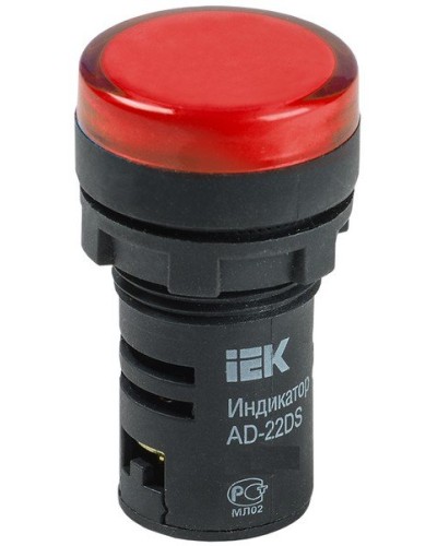 Лампа AD22DS (LED) матрица D22мм красный 12В AC/DC (BLS10-ADDS-012-K04). Светосигнальный индикатор. IEK в Новом Уренгое
