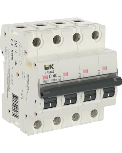 M06N 4P C 40А 6кА ARMAT (AR-M06N-4-C040). Автоматический выключатель. IEK в Новом Уренгое