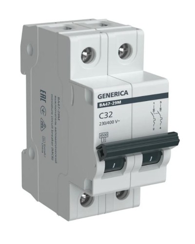 GENERICA ВА47-29М 2P C 32А 4,5кА (MVA21-2-032-C-G). Автоматический выключатель. IEK в Новом Уренгое