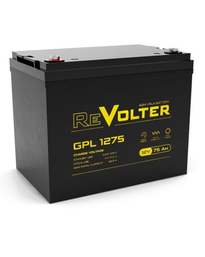 Revolter GPL 1275. Аккумулятор автомобильный герметичный свинцово-кислотный. Revolter в Новом Уренгое