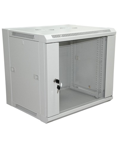 Шкаф телекоммуникационный 19 настенный 12U 600×450×635 мм (ШxГxВ) - передняя дверь стекло, боковые стенки съемные (разобранный) RAL 7035 (04-2202). Шкаф телекоммуникационный 19 настенный 12U. Rexant в Новом Уренгое