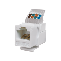 Модуль-вставка Keystone Кат5е, без.инстр.зад, белый UTP (10-0312): Вставка Keystone Jack RJ-45