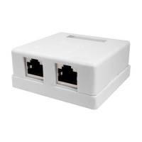 Розетка настенная RJ-45, 8P8C, Cat.5e, 2 порта, FTP (10-0308). Компьютерная розетка. SUPRLAN