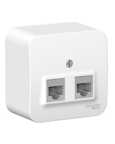 BLANCA розетка RJ45 2-местная, кат. 5Е, открытой установки, белый (BLNIA045451). Розетка компьютерная с изолированной пластиной. Systeme Electric в Новом Уренгое
