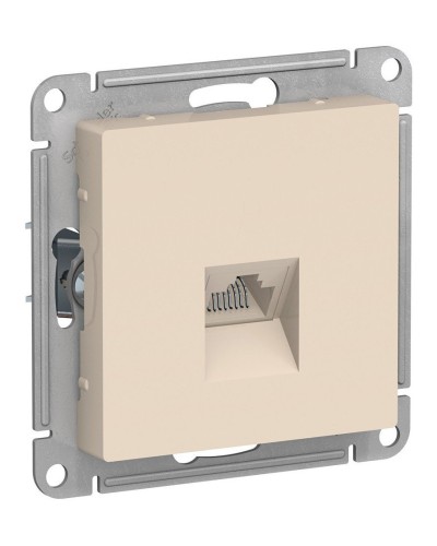 AtlasDesign розетка RJ45, кат. 5Е, 1-местная, скрытой установки, механизм, бежевый (ATN000283). Розетка компьютерная. Systeme Electric в Новом Уренгое
