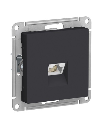 AtlasDesign розетка RJ45, кат. 5Е, 1-местная, скрытой установки, механизм, карбон (ATN001083). Розетка компьютерная. Systeme Electric в Новом Уренгое