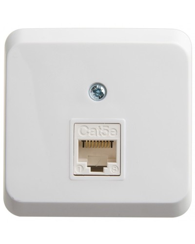 Этюд розетка RJ45 1-местная, кат. 5Е, открытой установки, белый (KOMA-001B). Розетка компьютерная. Systeme Electric в Новом Уренгое