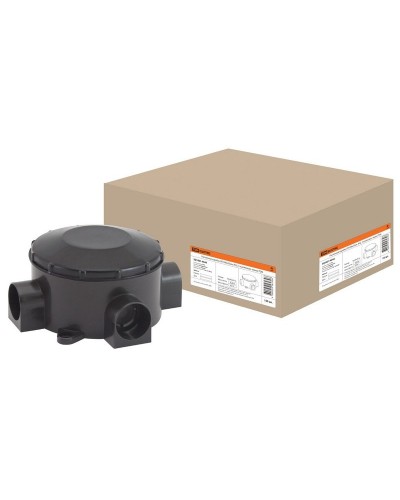 Распаячная коробка ОП D80х35мм, IP42, 3-х рожковая, черная TDM (SQ1401-4044). Распаячная коробка ОП. TDM ЕLECTRIC в Новом Уренгое