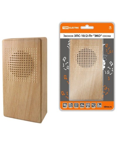 ЗПС-10/2-Пт ЭКО сосна, птичка, без кнопки, AC 230V (SQ1901-0026). Звонок проводной. TDM ЕLECTRIC в Новом Уренгое