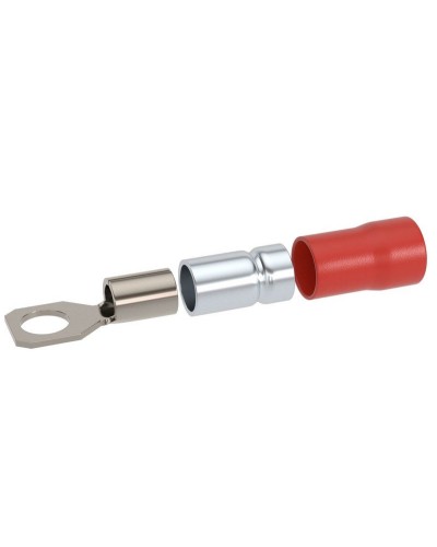 Наконечник НКИ 0,25-1,5 М6 (D6,4мм) с отверстием под винт (100 шт) (2A6P-DS-PVC). Наконечник с отверстием под винт и изолированным фланцем ПВХ, двойная гильза. ДКС в Новом Уренгое