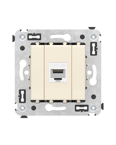 Розетка RJ-45 в стену, кат.5E, Avanti, одинарная, ванильная дымка (4405663). Розетка компьютерная. ДКС в Новом Уренгое