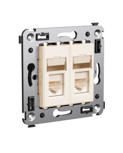 Розетка RJ-45 Avanti в стену двойная экранированная ванильная дымка (4405364). Розетка. ДКС в Новом Уренгое