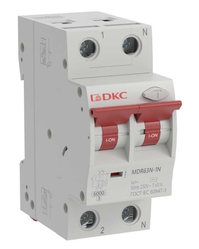 YON max MDR, 1P+N, 30mA, 10A, 6kA, А (MDR63N-1N2C10-A). Автоматический выключатель дифференциального тока. ДКС в Новом Уренгое