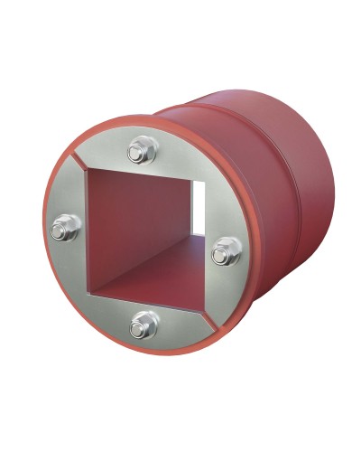Проходка круглая, нержавеющая, D200х70 мм с проемом 120х120 мм (DXF3126): Проходка круглая, нержавеющая, с проёмом в Новом Уренгое