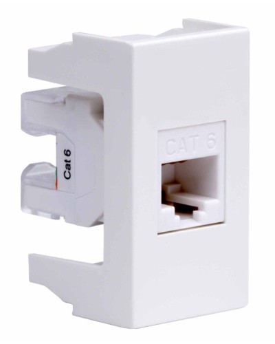 Розетка RJ-45 Viva 1 модуль кат.6A белая (45058). Розетка компьютерная экранированная с одним разъёмом. ДКС в Новом Уренгое