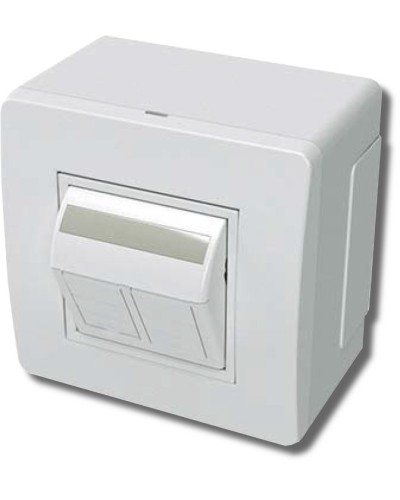 Коробка в сборе с 2 розетками RJ45, кат.5е, белая (10656): Коробка в сборе в Новом Уренгое