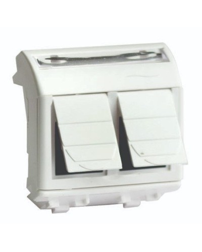 Розетка RJ-45 Brava 2 модуля слоновая кость (75656S): Розетка компьютерная с двумя разъёмами в Новом Уренгое