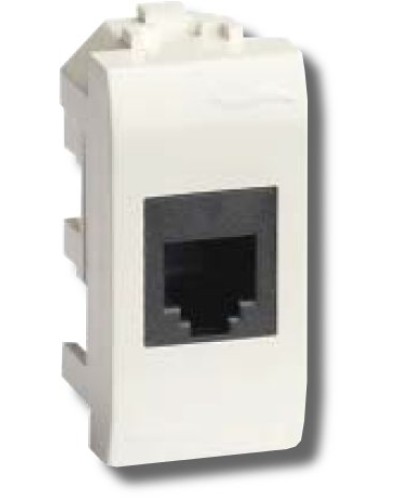 Розетка RJ-45 Brava 1 модуль белая (76654B): Розетка компьютерная с одним разъёмом в Новом Уренгое