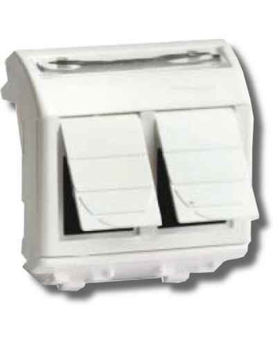 Розетка RJ-45 Brava 2 модуля белая (76459B): Розетка компьютерная с двумя разъёмами в Новом Уренгое