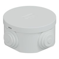 Коробка JBR065 D=65х35, 4 вых., IP44, серая (44004). Коробка монтажная. Экопласт