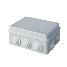 Коробка JBS150 150х110х70, 10 вых., 8P (0,15...2,5мм²) серая (43019HF-GR). Коробка монтажная, огнестойкая, без галогена. Экопласт